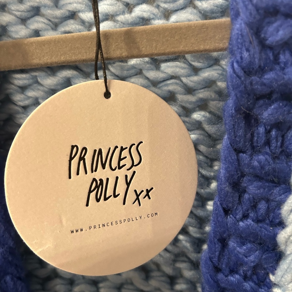 Princess Polly Light Blue and Dark Blue Cardigan